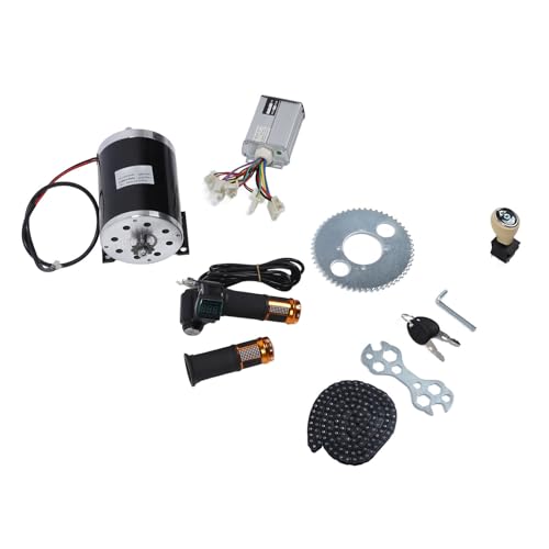 Naroote Elektromotor Kit, DC Motor Kit Go Kart Motor 36 V 1000W Gebürstet DC mit Controller Drehung Throcks Kettenradkette für Go Kart Motorrad Off Road Vehicle Roller von Naroote