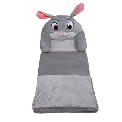 Naroote Faltbares Kindersofa, Weiches Kindersofa -Bett Kaninchenform Leicht zu Atmungsfähiger Süßer Cartoon Reißverschluss Design mit Breiten Armlehnen für Schlafzimmer für Kleinkinder (3-stöckig) von Naroote
