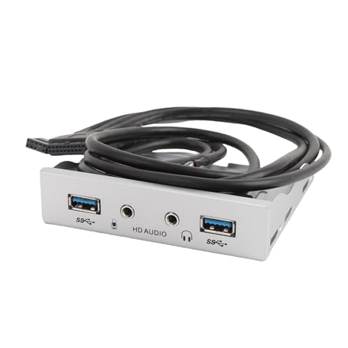 Naroote Floppy Drive Frontplatte, Einfache Einstellung USB 3.0 Frontpanel Schnelle Datenübertragung HD -Seund -Schnittstelle für Computerspeicher (Silberweiß) von Naroote