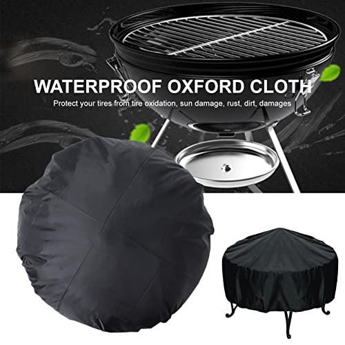 Naroote Grillabdeckung BBQ, Runde Gaskohleabdeckung Dome Raucherabdeckung BBQ Grillabdeckung wasserdichte Staubfeste Raucherabdeckung Im Freien für Holzkohlekessel, von Naroote