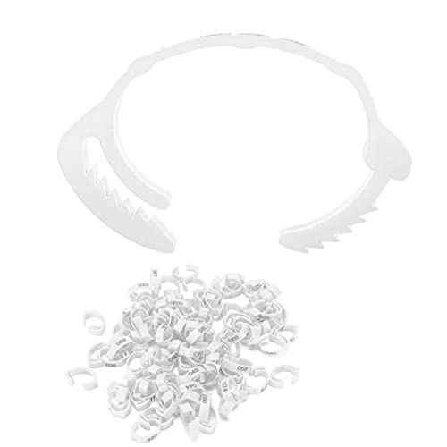 Naroote Hühnerbeinbänder, Hühnchen -Leine 100pcs Identifikationsbeinböcke Geflügel Fußringe mit Zahlen Entenbänder für Ducks Chicken Hühner Meer Tauben Gänse Gamefule Truthahn (Weiß (100 Packungen von Naroote