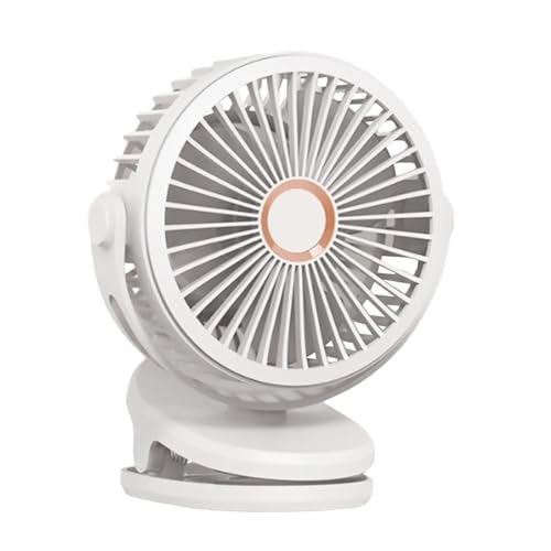 Naroote Kleiner Lüfter mit Clamp/Holder, Schreibtischventilator Vier Geschwindigkeit mit Starker Klammer Grip Clamp Ventilator für Schlafzimmer Büro Wohnzimmer (WHITE #-2) von Naroote