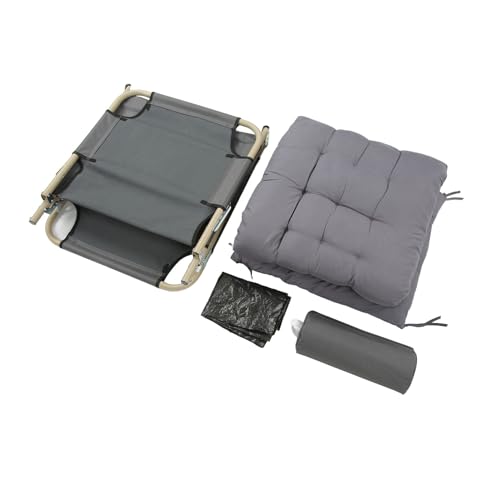 Naroote Lounge Stuhl, Chaise Lounge Eisen -Einzelbettliege, Klapperschaftsliege, Camping -Schlafhaare, Klappbett mit Kissen Patio Stuhl für Strandpool Camping (56 Rundes Rohr, graues und verdicktes) von Naroote