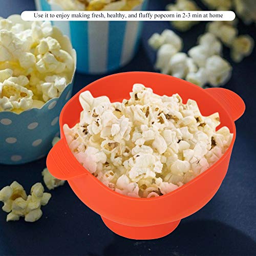 Naroote Microwave Popcorn Popper, Silicon Popcorn Popper Mikrowelle Red Silicon Microwave Eimer mit Grifflid - -Eimer für Ofen und Mikrowellenanwendung Wiederverwendbar von Naroote
