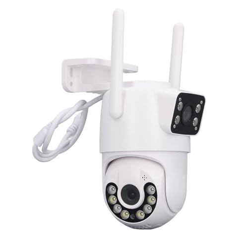 Naroote Outdoor-Überwachungskamera, Dual-Objektiv-Zwei-Wege-Audio-Auto-Tracking-Überwachungskamera für zu Hause (EU-Stecker) von Naroote