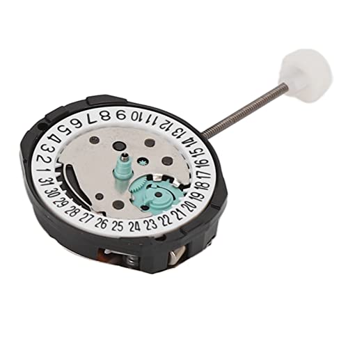 Naroote Quarzbewegung, 3 Hände Uhr Bewegung Quarz Bewegung Legierung SL25 3 Hände Kalender Uhr Ersatzteile Zubehör Kalender für Wat Chmaker (6-Punkte-Kalender) von Naroote
