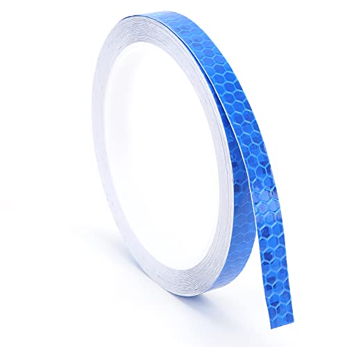 Naroote Reflektierende Armbänder, Fahrradreflektoren 8m Plastik Hexagonaler Muster Reflektorband Reflektierende Armbänder Erwachsene für Car Bike Motorrad DIY Dekoration (BLUE) von Naroote
