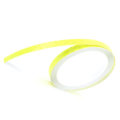 Naroote Reflektierende Armbänder, Fahrradreflektoren 8m Plastik Hexagonaler Muster Reflektorband Reflektierende Armbänder Erwachsene für Car Bike Motorrad DIY Dekoration (YELLOW) von Naroote