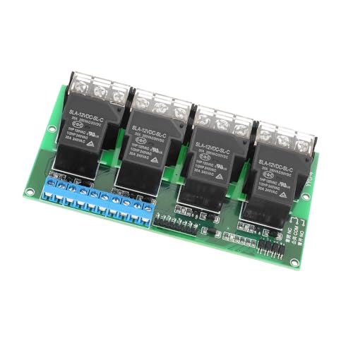 Naroote Relay Board, Relays 4-Kanalrelay-Modulkontrollplatine DC 12V 30A Channel Relay-Modul für die Leistungsabgabe von Naroote