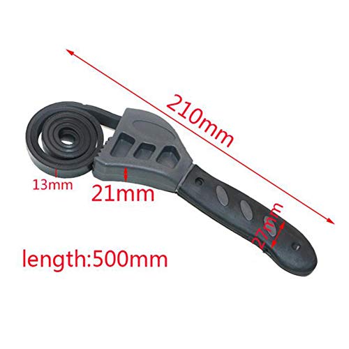 Naroote Riemenschlüssel, Ölfilter -Gurtschlüssel 50 Cm Multi Funktionaler Gummi -Gürtelschlüssel Verstellbarer Flaschenöffner Gummi Gurtschlüssel Autoölfilter Auto Reparatur Handwerkzeuge (Wie von Naroote