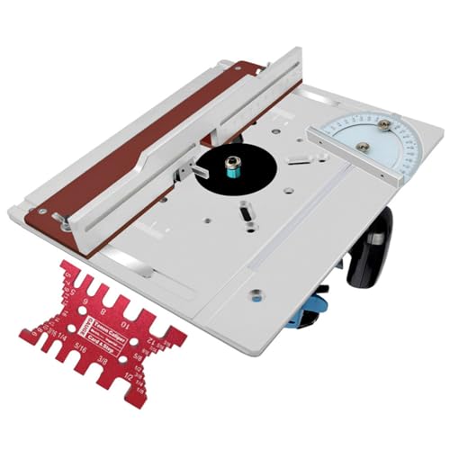 Naroote Router -Basisplatte, Holzbearbeitungs -Routertisch Montageplatte Multi Funktion mit Rückschärfe und 180 ° Winkelmesser Router Tischetisch Einsatzplatten für Holzbearbeitung (2) von Naroote