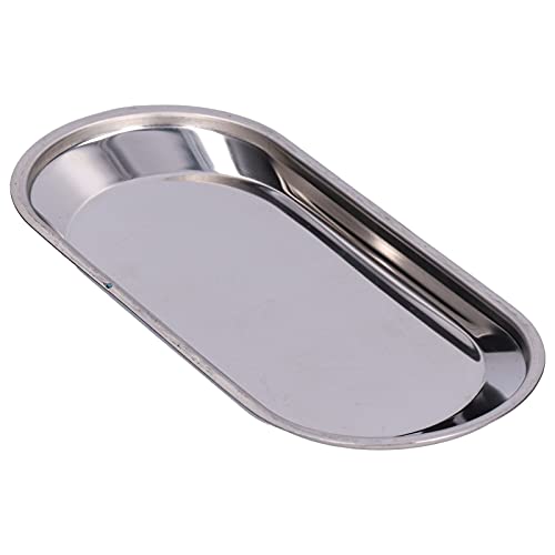 Naroote Silber -Servierschale, Edelstahlschalen für Lebensmittel Mini Oval Verdickte Edelstahl mit Glatten Linien Metall -Servierschale für Lagerung und Organisation (kleine Größe) von Naroote