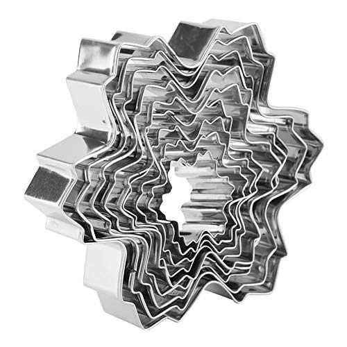 Naroote Snowflake Cookie Cutter, Weihnachtskeks-Keksschneider Set Set Food-Grade Edelstahl 9 X Schneeflockenkekse Weihnachtskekse für Kochen und Festival von Naroote