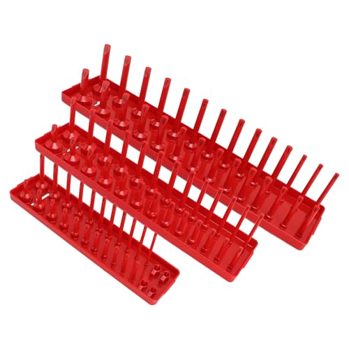 Naroote Socket Organizer, 3PCS -PLASSISCHE SCKKERY -Unterstützung für Werkzeugkästen (Rote kaiserliche Version) von Naroote