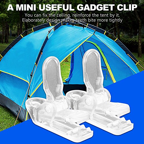 Naroote Tarp -Clips, Tarp -Klemmen 20 Stcs Markise Haken Zelte Clip Hook Markisen Windseil Klemme Zelt Zeltpunkt Transparent Schwere Klammern für Campingzelt Im Freien. von Naroote