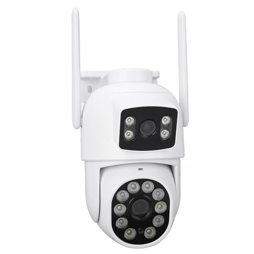 Naroote Überwachungskamera mit Zwei Objektiven, Klare Bilder mit Hoher Auflösung. 2K-Auflösung. Überwachungskamera mit Neige- und Drehfunktion. IP66 Wasserdicht für den Einsatz von Naroote