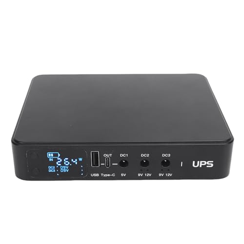Naroote UPS -Stromversorgung, Ununterbrochenes Netzteil 2 Geräte Unterstützen das Digitale Display für die Router -Überwachungskamera (EU-Stecker) von Naroote