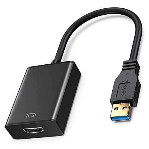 Naroote USB3.0-zu-HD-Multimedia-Schnittstellenadapter, Praktischer Hochgeschwindigkeits-USB 3.0-zu-HD-Adapter 5 Gbit/s für Desktops (Schwarz) von Naroote