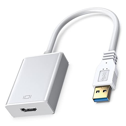Naroote USB3.0-zu-HD-Multimedia-Schnittstellenadapter, Praktischer Hochgeschwindigkeits-USB 3.0-zu-HD-Adapter 5 Gbit/s für Desktops (Silber) von Naroote
