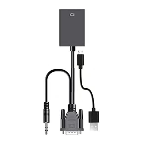 Naroote VGA-zu-HD-Multimedia-Schnittstellenkonverter, VGA-Adapter USB-Netzteil Plug-and-Play 1080p für TV von Naroote
