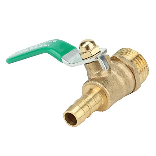 Naroote Wasserabsperrventil, Schlauchabsperrventil G1/2 "männliche Gewinde Messing -Rohr -Rohrkugelventil aus Dem Ventilgrün Hebelgriff Verdicken (Schnittstellendurchmesser 8mm) von Naroote