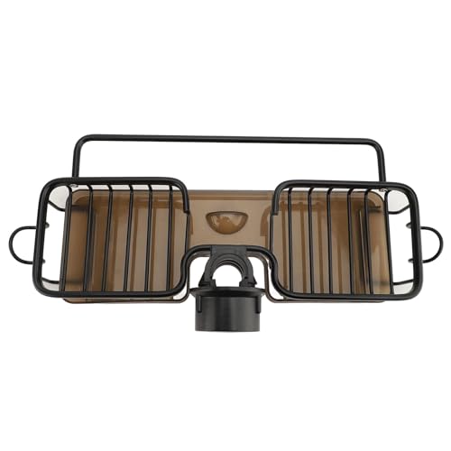 Naroote Wasserhahnschwamm Lagerhalter, Einfach zu Installieren, Schnell Trockener Küchenspüle Wasserhahn Organizer für die Bürste (BLACK) von Naroote