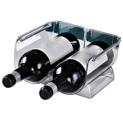 Naroote Weinregal, Weinflaschenhalter Wasserflaschenhalter Stapelbares Weinregal Wasserflaschen Organizer Home Display (klar) von Naroote