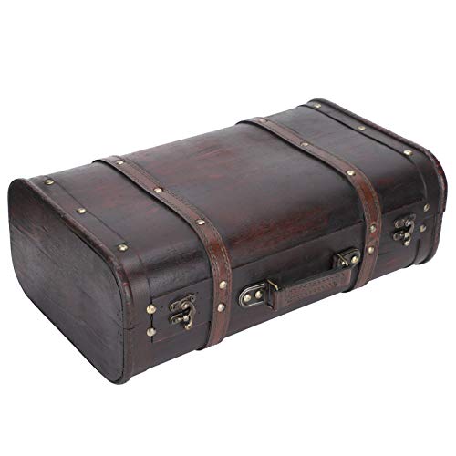 Naroote Wosune Dekoration Holzkiste, praktischer Vintage-Koffer, zweischichtiges Design für die Inneneinrichtung von Naroote