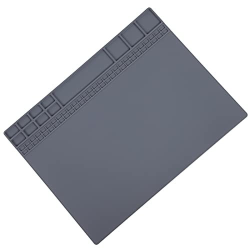 Naroote Reparaturmatte, T magnetisches Silikon, hitzebeständig, Reparatur-Pad, für Lötstation, Schreibtischmatte, Werkbank (grau) von Naroote