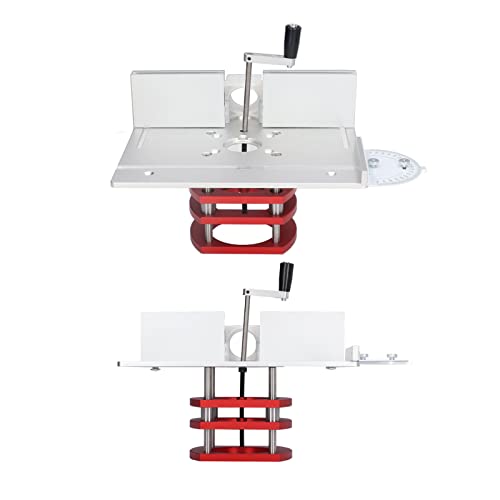 Frästisch Für Oberfräse, Frästisch Einlegeplatte, CNC-Bearbeitung Router Lift Kit OberfräSentisch und Tischfräsmaschine Oberfräsenlift Fräslift Zum Schlitzen Trimmen Anfasen (Silber) von Naroote