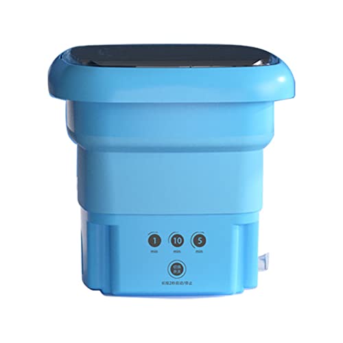Tragbare Waschmaschine Faltbare Waschmaschine Reisewaschmaschine, Mini-Waschmaschine mit Sanfter, Starker Rotation Imitiert Handschrubben Intelligent Blue Ray mit Abflussrohr für Socken (Blau) von Naroote