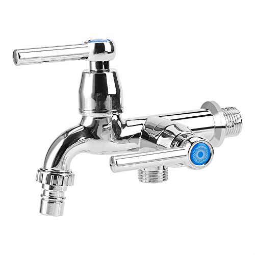 Wasserhahn, ABS Kunststoff Waschmaschine Wasserhahn Waschbecken Waschbecken Wasserhahn mit doppeltem Auslauf & Griff G1/2 für Waschmaschine Wasserhahn, Küchenspüle, Badezimmer( Straight Handle) von Naroote