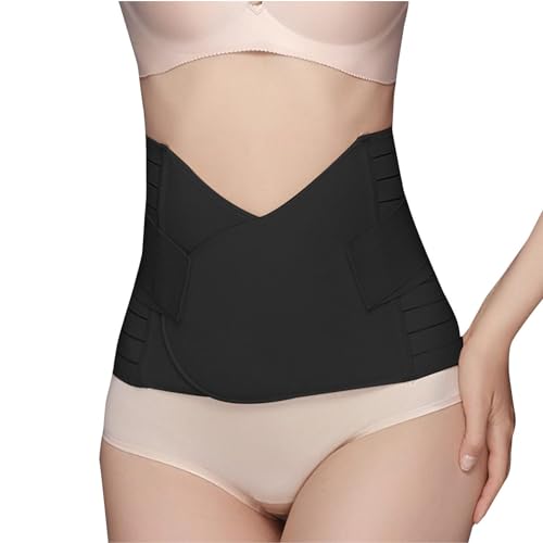 Narunii Waist Trainer Corset,Body Shaper Bauchgurt nach Geburt Postpartale Bauchband,Taille Trimmer Bauchgürtel Corset Recovery Postpartum (Schwarz, M) von Narunii
