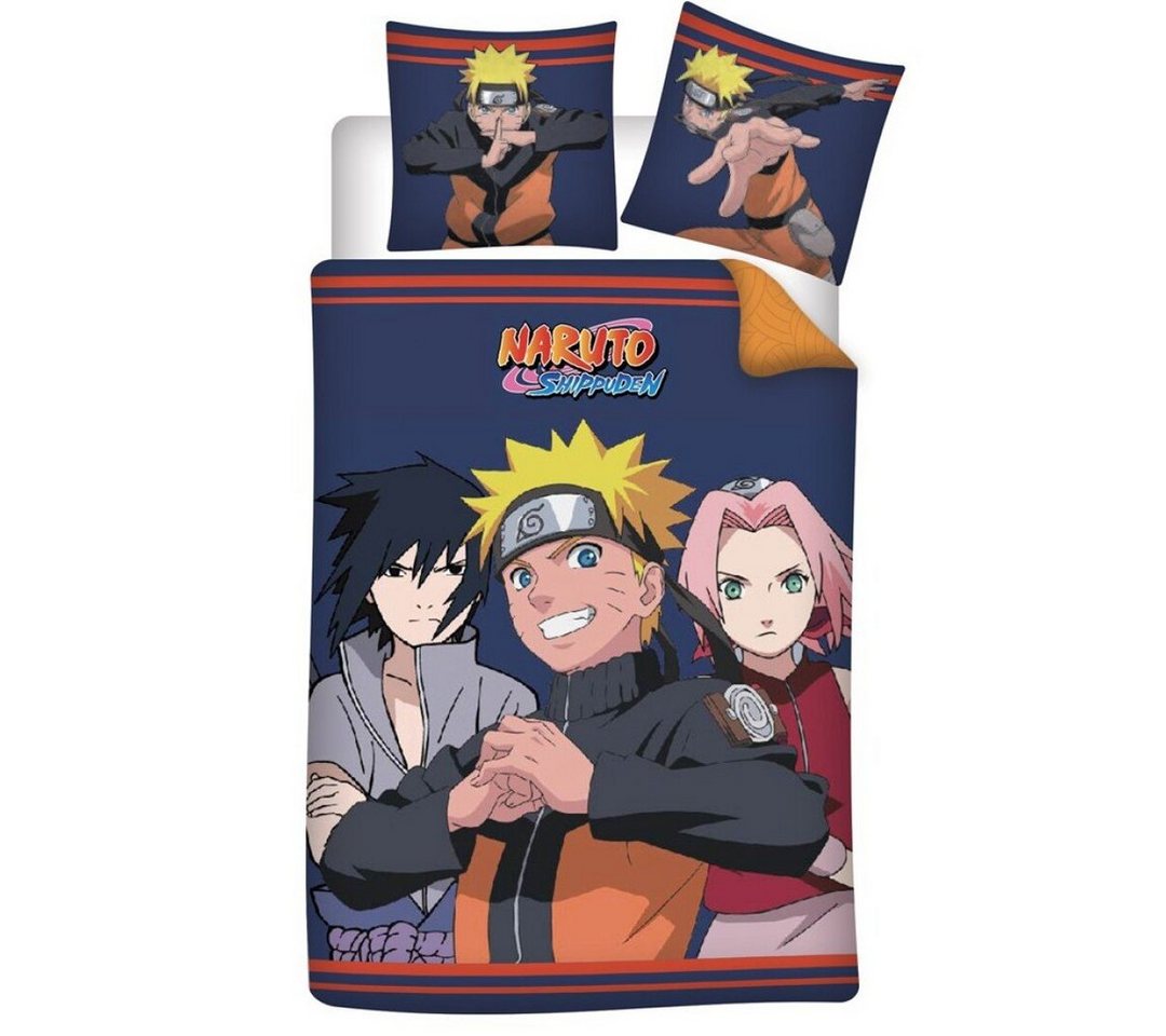 Bettwäsche Naruto Shippuden Anime Bettwäsche Set, Naruto, Mikrofaser, 135-140x200 cm Deckenbezug, 63x63 cm Kissenbezug von Naruto