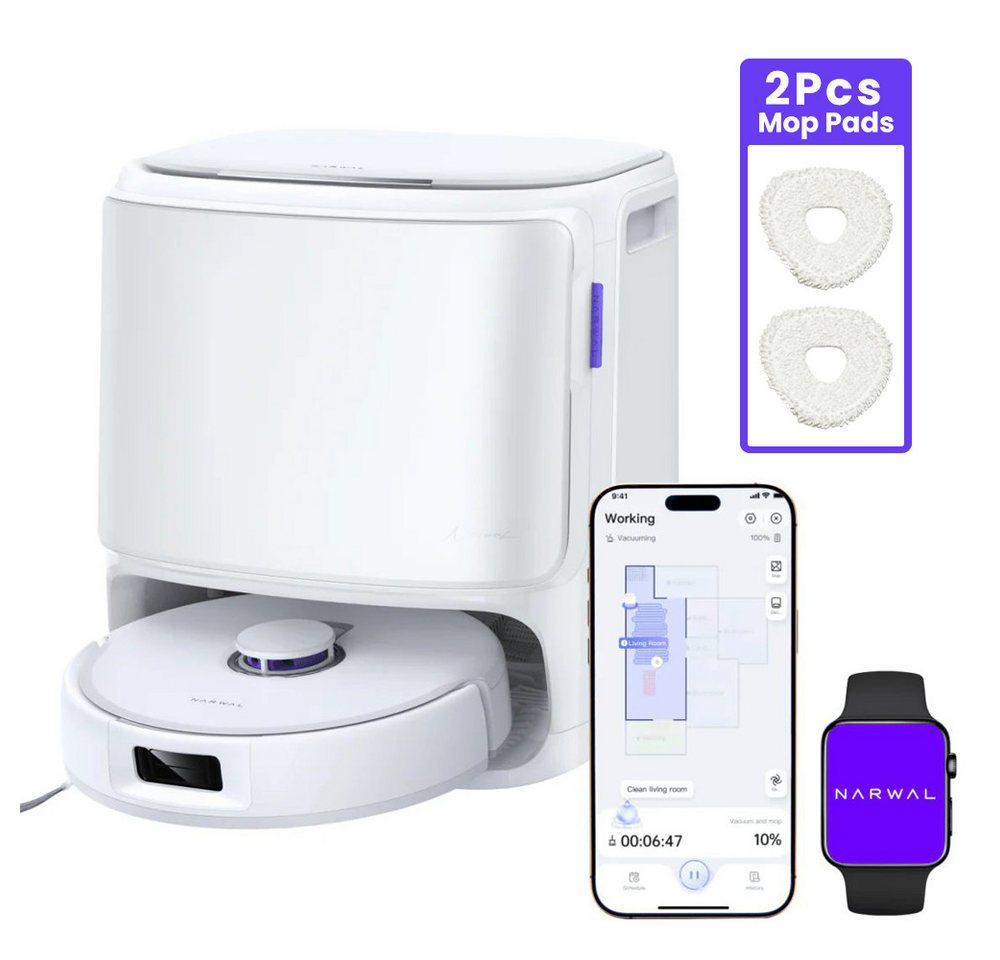 Narwal Saugroboter X10 Pro+2Pcs Mop Pads, DualFlow Anti-Tangle System, Millimetergenaue Hindernisvermeidung Narwal Saugroboter X10 Pro+2Pcs Mop Pads, DualFlow Anti-Tangle System, Millimetergenaue Hindernisvermeidung von Narwal