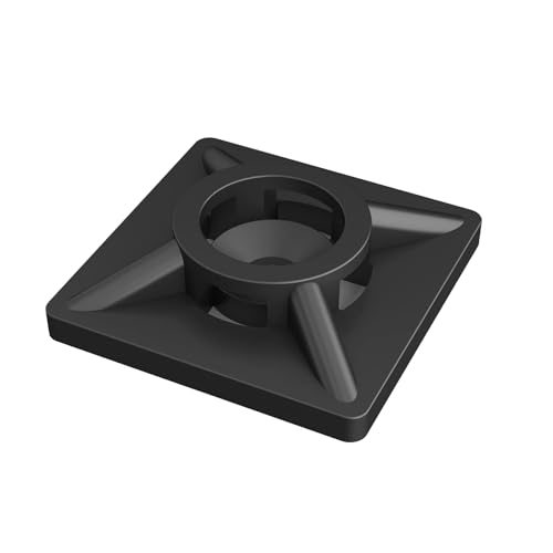 100 Stück Klebesockel für Kabelbinder Set, Schwarz Kabelhalter Selbstklebend, Nylon Kabelbinder Klebesockel, 18×18 mm Kabelbefestigung Selbstklebend von Naseom