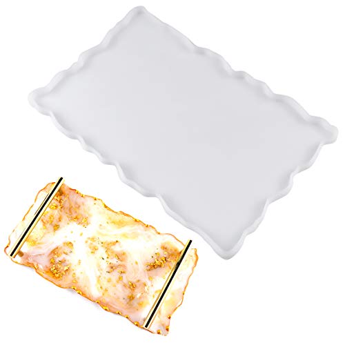 Naseom Harzformen Große Moldes Resina Epoxi Silikonform für Harz Silikonform Schale Silikon-Formen Gießform Resin Epoxidharz Harz-Tablettform Resin Silikonform Rechteckige Tablett-Form von Naseom