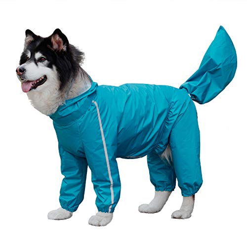 NashaFeiLi Haustier-Regenmantel, für große Hunde, verstellbar, wasserdicht, Regenjacke mit Kapuze, Regenponcho (10 XL, blau) von NashaFeiLi