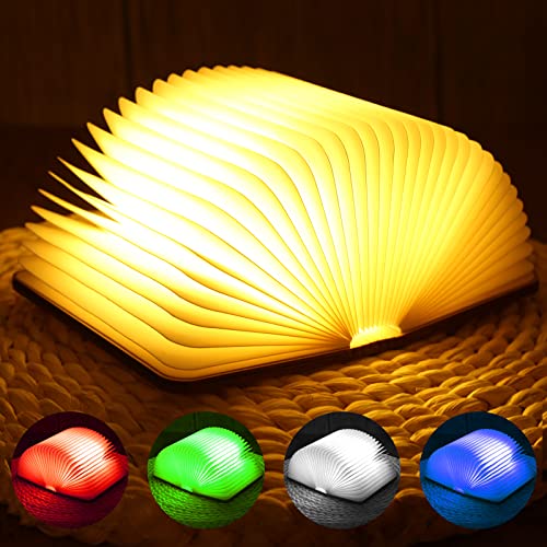 LED Buch Licht Faltbare Buchlampe LED Dekorative 6 Farbmodi Stimmungsbeleuchtung USB aufladbare in Buch Form Nachtlicht Nachttischlampe für Kinder, Freundin, Geschenk, Eltern Home Decor von Nasharia