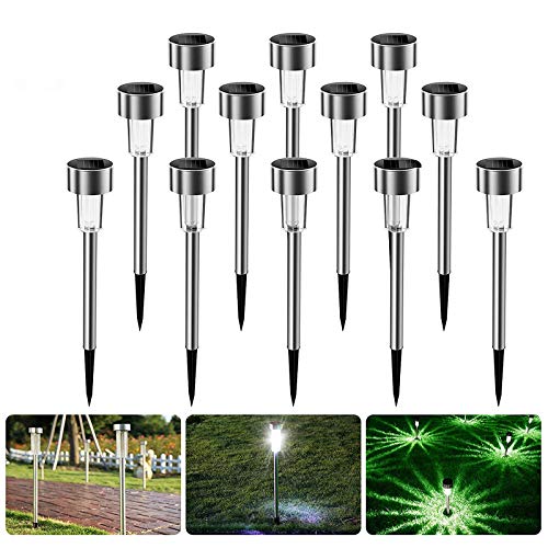 Nasharia Solarleuchten Garten, 12 Stück Solar Gartenleuchte IP65 wasserdichte, Solarlampen Dekoration Licht für Außen Fahrstraßen Sicherheits Lichter Garten Patio Rasen von Nasharia