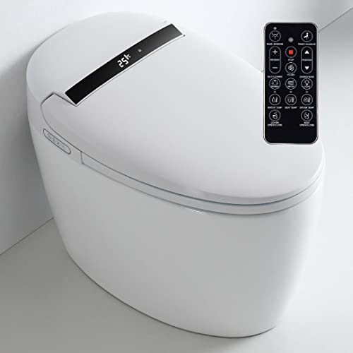 Nashi - Japanisches WC | Toilette mit Bidet | Automatische Öffnung des Deckels mit Licht und Wasserentladung | Integrierter Spülkasten | Sitzheizung, heißes und trockenes Wasser | Smart WC | Eira New von Nashi