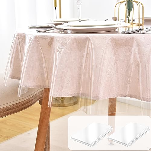 Nasitos Runde Tischdeckenschutz, 152,4 cm, kleine, runde Kunststoff-Tischdecken, wasserdicht, transparentes PVC, öl- und auslaufsicher, Vinyl-Tischdecke für kleinen Couchtisch, Außen- und Nasitos Runde Tischdeckenschutz, 152,4 cm, kleine, runde Kunststoff-Tischdecken, wasserdicht, transparentes PVC, öl- und auslaufsicher, Vinyl-Tischdecke für kleinen Couchtisch, Außen- und von Nasitos