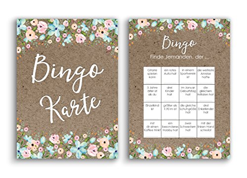 Nastami Bingokarten für die Hochzeit, Hochzeitsspiel für Gäste und Brautpaar, 50 Stück Nastami Bingokarten für die Hochzeit, Hochzeitsspiel für Gäste und Brautpaar, 50 Stück von Nastami