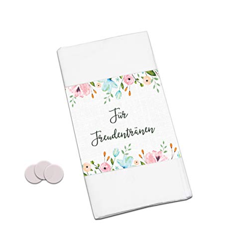 50 Banderolen für Freudentränen Taschentuch Banderolen Hochzeit (Weiße Hochzeit) 50 Banderolen für Freudentränen Taschentuch Banderolen Hochzeit (Weiße Hochzeit) von Nastami