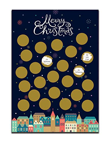 Adventskalender A4 zum Rubbeln, Rubbeladventskalender von Nastami