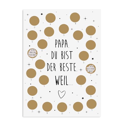 Adventskalender zum Rubbeln Weihnachtskalender (A4 Papa, Du bist der Beste) von Nastami
