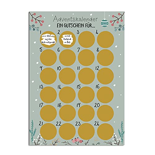 Adventskalender zum Rubbeln A3 Weihnachtskalender (Ein Gutschein für...) von Nastami