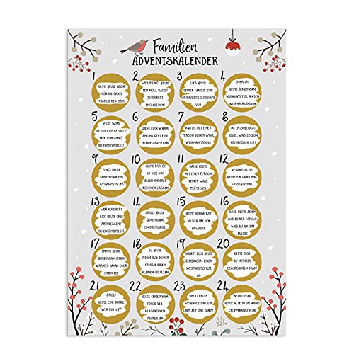 Adventskalender zum Rubbeln Weihnachtskalender A3 (Familie) von Nastami