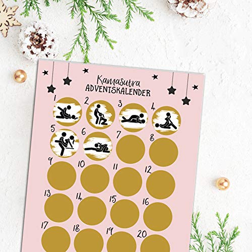 Adventskalender zum Rubbeln A3 Weihnachtskalender (Kamasutra) von Nastami