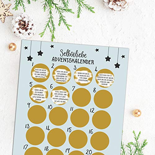 Adventskalender zum Rubbeln A3 Weihnachtskalender (Selbstliebe) von Nastami